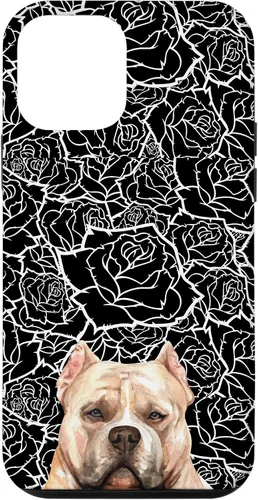 Vista 16 de American Bulldog Bully Dog Rose Flower Black White Pattern Case for iPhone 17