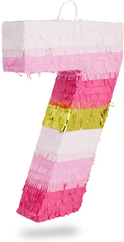 Vista 12 de BLUE PANDA Pinata Número Cero - Oro y Rosa para Niña de 10 Años - Rellenable con Dulces y Confeti para Fiesta de 10 Cumpleaños - Construcción