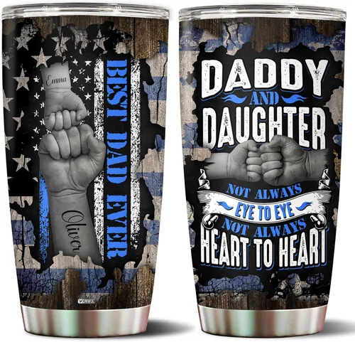 Vista 20 de Vaso personalizado de regalo para papá, regalos para padrastro de hija, hijo, niños, cumpleaños, Navidad, día del padre, regalo para padrastro, taza