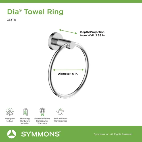 Vista 3 de Symmons 353TR-BBZ Dia - Toallero de pared en bronce cepillado