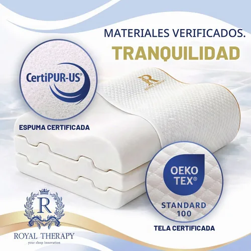 Vista 8 de Almohada de viaje de espuma viscoelástica Royal Therapy, almohada para el cuello de bambú ajustable para dormir de lado (viaje 18 x 12 x 5)