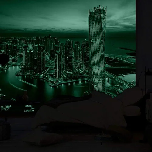 Vista 5 de Mural Wall Art Startonight Decor Dubai Marina - Papel tapiz grande para dormitorio o sala de estar, 100 x 144 pulgadas