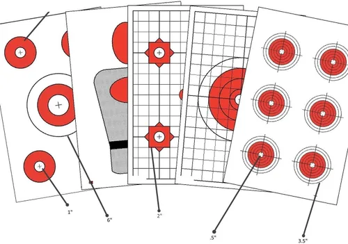 Vista 6 de 5 Style Gun and Rifle Paper Targets Bundle Pack for Shooting by EZ2C ~ Highly Visible and Bright Game Target ~ for Gun Range or Outdoor Use ~ 11" x
