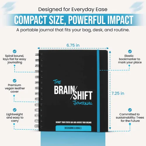 Vista 4 de The Behavior Shift Brain Shift Journal: Decisiones y objetivos - Planificador de productividad con indicaciones guiadas para crecimiento personal