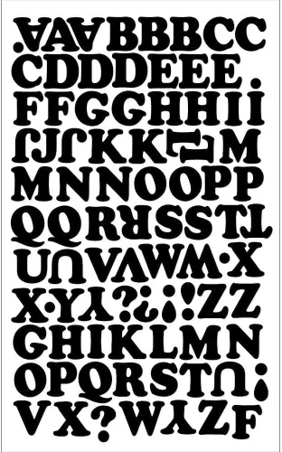Vista 2 de SEI - Letras gruesas de transferencia para planchar, 9-170 -3/4 pulgadas, color negro, 1 hoja