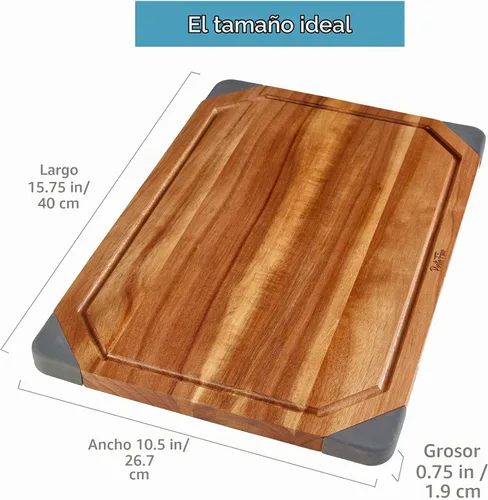 Vista 6 de PortoFino Tabla de cortar de madera - Tablas de cortar de madera para cocina - Tabla de cortar - Tabla de quesos - Tabla de embutidos - Tabla