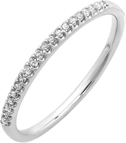 Vista 7 de Dazzlingrock Collection Anillo de boda y compromiso apilable de diamante blanco redondo de 0.14 quilates (ctw) para mujer Oro de 10 quilates