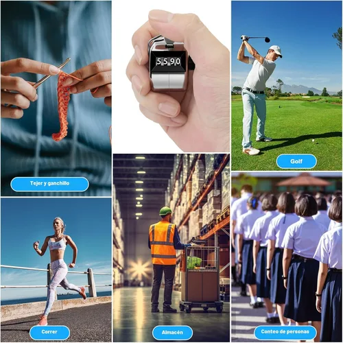Vista 7 de Decymis Paquete de 2 contadores Clicker, Contador manual de Metal, Contador mecánico de 4 dígitos para la palma para contar números, entrenamiento
