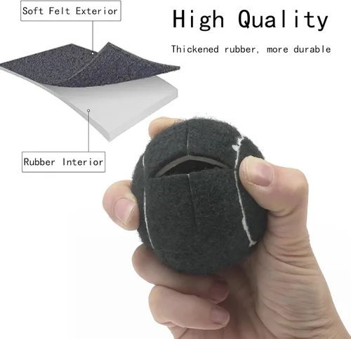 Vista 3 de Precut Tennis Balls for Walkers 4 PCS Walker Tennis Ball for Furniture Legs and Floor Protection Heavy Duty Long Lasting Felt Pad Glide,Fit Most