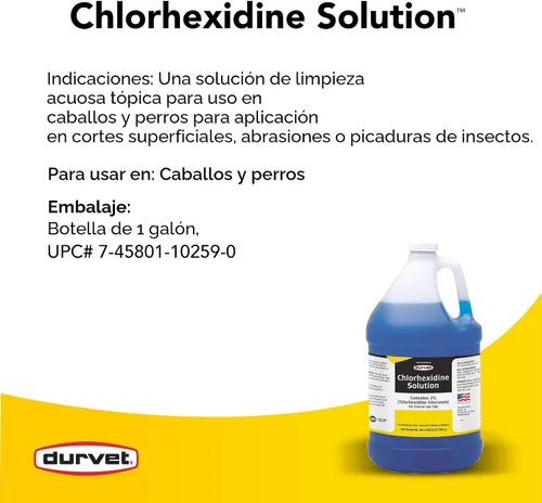 Vista 3 de Clorhexidina 2 % para caballos y perros, un galón