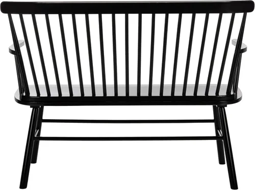 Vista 5 de SAFAVIEH Muebles - Sofá de dos plazas Addison - Negro - Madera maciza - Diseño costero de listones - Ideal para sala de estar, solárium, dormitorio