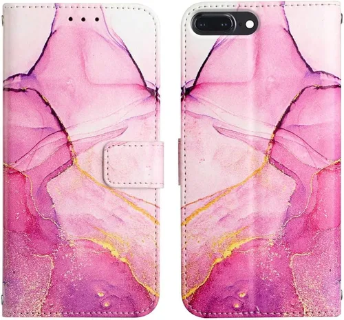 Vista 2 de Funda compatible con iPod Touch 7 tipo cartera para mujer, Touch 6 con tarjetero de piel de lujo con función atril, funda protectora para iPod Touch