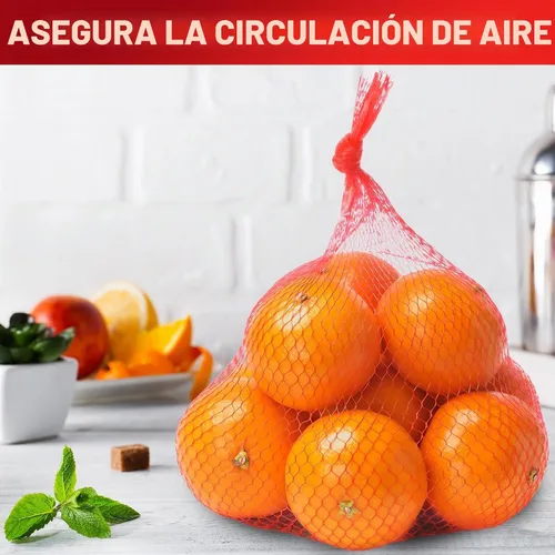 Vista 7 de BURIUS 200 bolsas de malla para almacenamiento de verduras para refrigerador, 13.7 pulgadas con cordón de malla, reutilizables, lavables, bolsas