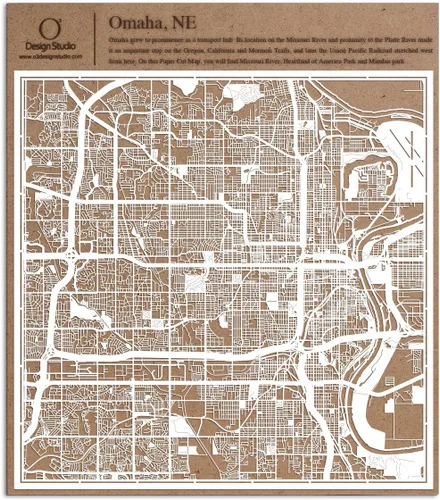 Vista 143 de O3 Design Studio Aberdeen - Mapa de papel cortado en papel blanco de 12 x 12 pulgadas