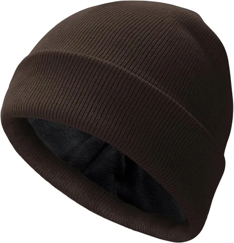 Vista 18 de PFFY Beanie for Men Women Unisex Knit Cuffed Plain Winter Thick Lined Beanies Hats