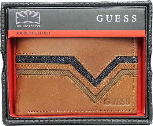 Vista 3 de Nueva Guess Ian de los hombres doble Denim BillFold Passcase portafolios de piel