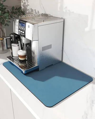 Vista 22 de AMOAMI Tapete de café absorbente con parte trasera de goma para secar platos para encimera de cocina, accesorios de bar para debajo de la cafetera