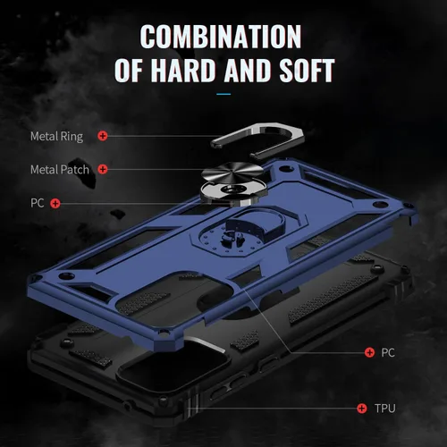 Vista 4 de Funda compatible con Xiaomi Poco X3 GT, compatible con Redmi Note 10 Pro (China), funda para teléfono 5G con soporte de anillo, fundas 2 en 1