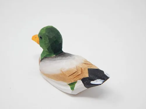 Vista 6 de Selsela - Estatua de pato tallada a mano en madera, miniatura de animal pequeño, decoración. Regalos inspirados en la naturaleza y coleccionables
