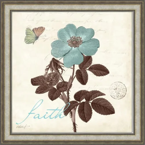 Vista 18 de Amanti Art Póster enmarcado para pared, 21 x 21 pulgadas, Touch of Blue II Faith por Katie Pertiet, póster enmarcado para decoración de pared, sala