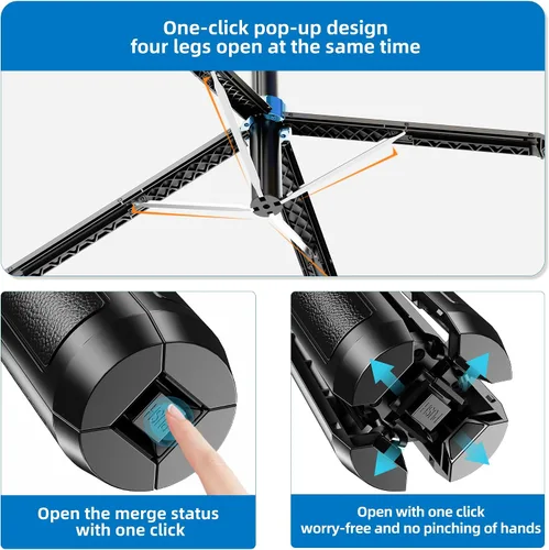 Vista 6 de Selfie Stick - Trípode para teléfono celular 71 con control remoto, adaptador de rosca de tornillo de 1/4 pulgadas, trípode de viaje para grabación