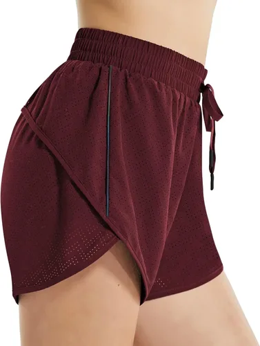 Vista 4 de BALEAF Pantalones cortos de natación de malla de secado rápido para mujer de 3 pulgadas con forro para gimnasio, correr
