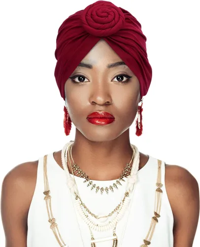 Vista 4 de SATINIOR 6 Pieces Turbans Head Wraps for Women Soft Pre Tied Knot Fashion Cancer Turban Chemo Headwear Cap Headwrap Hat