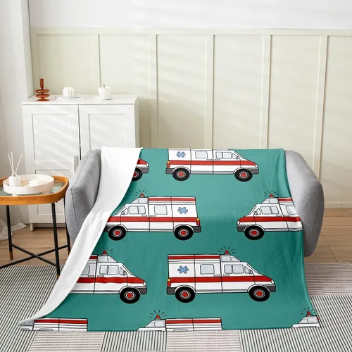 Vista 10 de Manta de franela de forro polar para automóvil de dibujos animados, para niños, para todas las estaciones, para sofá, equipo, camiones, manta