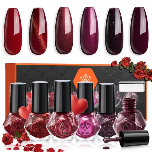Vista 26 de modelones Esmalte de uñas, capa base 3 en uno, 0.5 onzas líquidas, fortalecedor de uñas transparente, secado rápido, larga duración, brillo