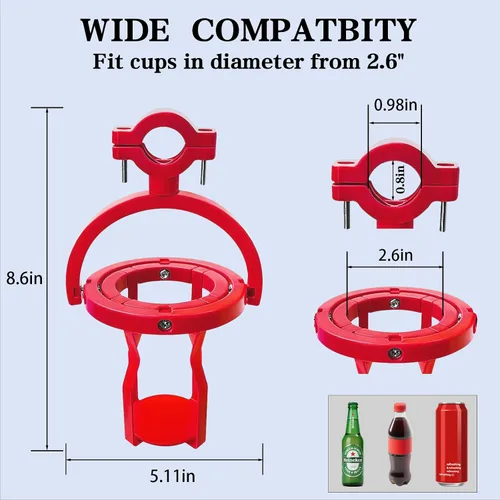 Vista 3 de 2 Piezas Portavasos Giroscópicos Autonivelantes, Portavasos Giroscópico para Scooters Eléctricos, Motocicletas y Bicicletas – Soporte Universal