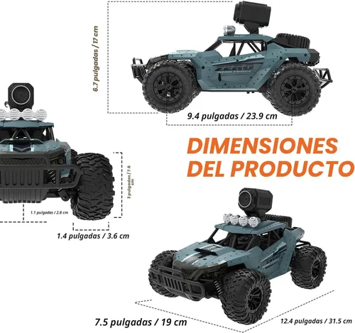 Vista 8 de DEERC Coches RC DE36W Coche de Control Remoto con Cámara HD FPV de 1080P, Camiones Monstruo Todoterreno de Alta Velocidad 1/16 para Niños y Adultos