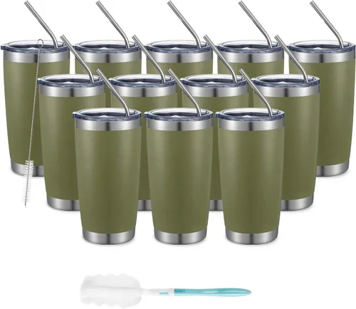 Vista 7 de COMOOO Vaso Térmico de 20 onzas al por Mayor con Aislamiento al Vacío de Doble Pared, Taza de Viaje de Acero Inoxidable con Tapa y Pajita