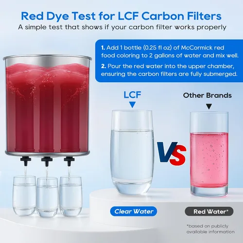 Vista 8 de LCF 𝐒𝐢𝐥𝐯𝐞𝐫 𝐈𝐨𝐧𝐬 Sistema de Filtro de Agua por Gravedad Mejorado, Alternativa Confiable al Sistema de Filtro de Agua Berkey, Estándar NSF/ANSI