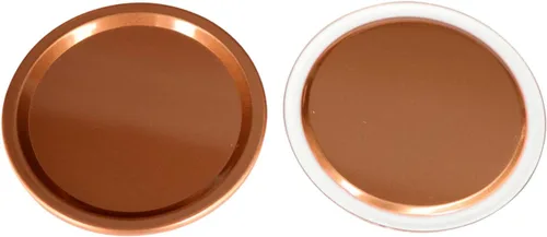 Vista 8 de Insertos de tapa de almacenamiento plana de aluminio de color cobre para tarros Mason (paquete de 10, boca regular)