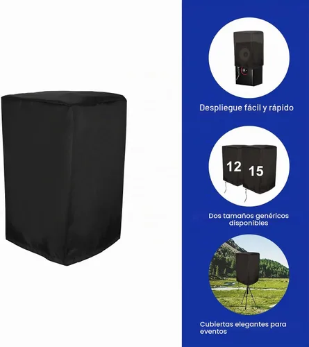 Vista 3 de Cubierta de altavoz para exteriores de 15 pulgadas, cubierta protectora de altavoz vertical, protector solar, bolsa de protección contra el polvo