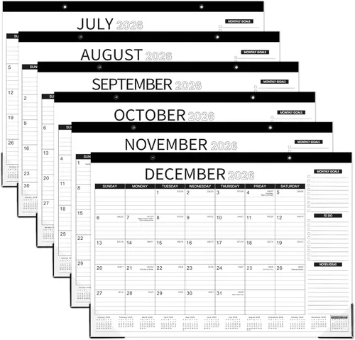 Vista 5 de Calendario de escritorio 2026-2026, enero 2026 - diciembre 2026, 12 blocs mensuales de escritorio/calendario de pared 2 en 1, 17 x 12 pulgadas