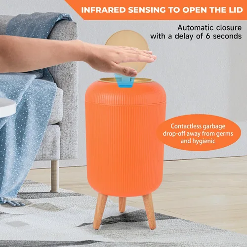 Vista 38 de Pukomc Papelera con sensor inteligente, conveniente e higiénico, fácil de usar, sensor de tecnología, impermeable, papelera de plástico para cocina