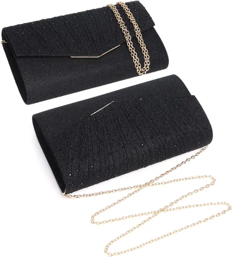 Vista 4 de Bolsos de noche para mujer, con lentejuelas y purpurina para mujer, bolso de mano brillante, bolso formal para boda, fiesta, baile de graduación