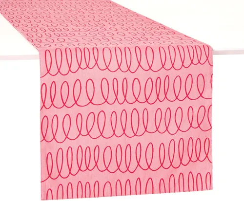 Vista 9 de kate spade new york in The Loop & Joy Dot Camino de mesa reversible, 100% algodón, lavable a máquina, negro/beige, 15 x 72 pulgadas