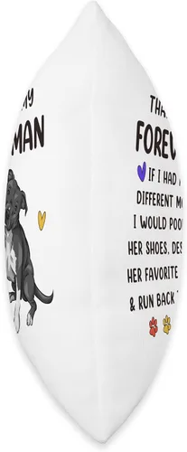 Vista 2 de Funny Pit Bull Dog Pittie Lover Gifts Dog Mom Forever Human - Divertida almohada negra Pitbull Mama para el día de la madre, 16 x 16 pulgadas
