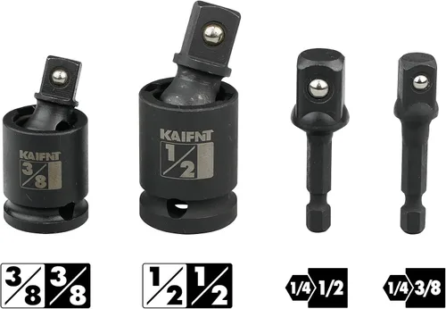Vista 2 de K353 Impact - Juego de llaves giratorias universales con adaptadores de zócalo, 4 piezas