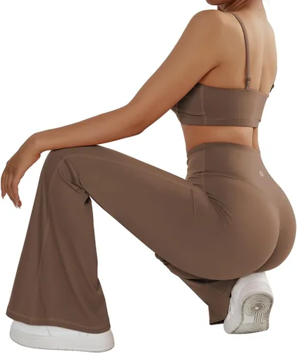 Vista 6 de SUUKSESS Leggings acampanados para mujer, pantalones de yoga de cintura alta con corte de bota y levantamiento de glúteos