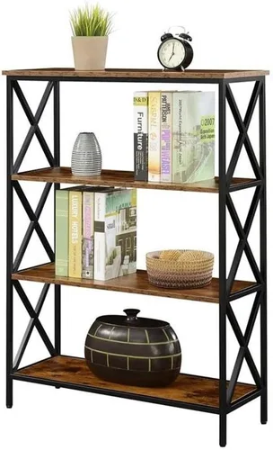 Vista 4 de Convenience Concepts Tucson - Estantería de 4 niveles, madera de granero/negro Barnwood/Negro