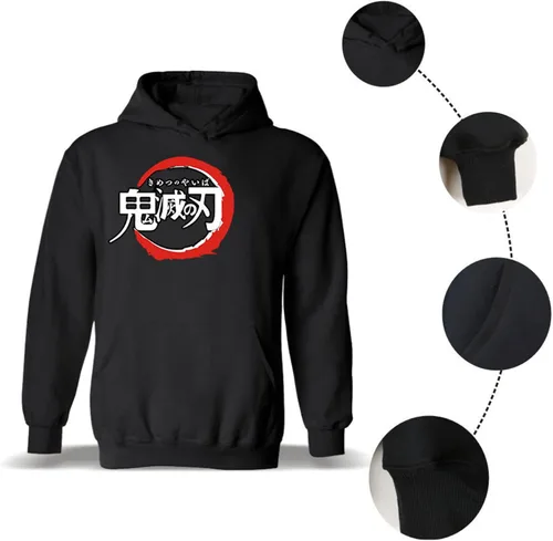 Vista 3 de YUNLEI Sudadera unisex de Demon Slayer con capucha Kimetsu No Yaiba sin botones Nezuko Merch de manga larga