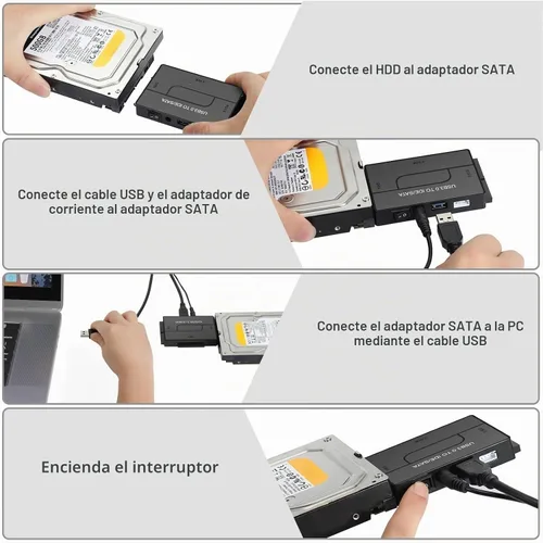 Vista 5 de Lector de disco duro USB 3.0 a SATA IDE, kit de adaptador de disco duro universal YINNCEEN convertidor de recuperación ultra para disco duro externo