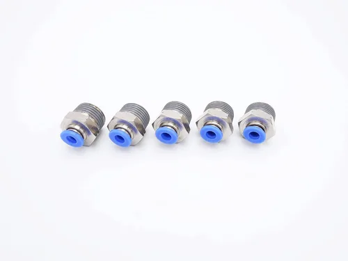 Vista 19 de Conexión de conexión de 1/2" OD x 1/2" macho NPT rosca, línea de agua recta macho neumática, conectores de empuje rápido (paquete de 4)
