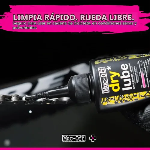 Vista 3 de Muc-Off Lubricante para Cadena de Bicicleta Bio Dry 50ml (Paquete de 2) Fórmula a Base de Cera para Cambios de Marcha Suaves Crea una Capa