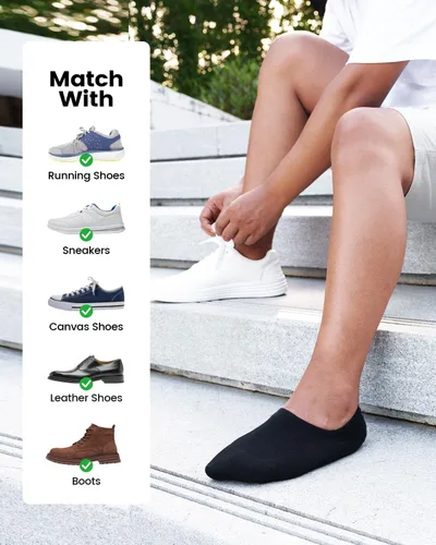 Vista 7 de IDEGG - Calcetines invisibles para hombre de corte bajo, calcetines cortos de tobillo para hombres, calcetines deportivos casuales con agarre
