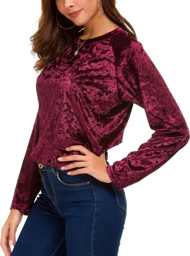 Vista 5 de Camiseta de terciopelo vintage para mujer
