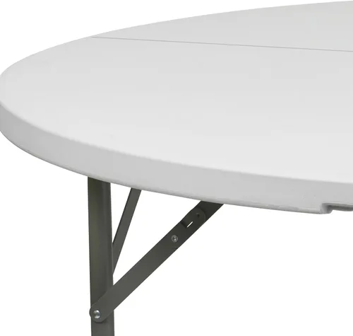 Vista 7 de Flash Furniture Elon Mesa plegable redonda de plástico blanco granito de 5 pies